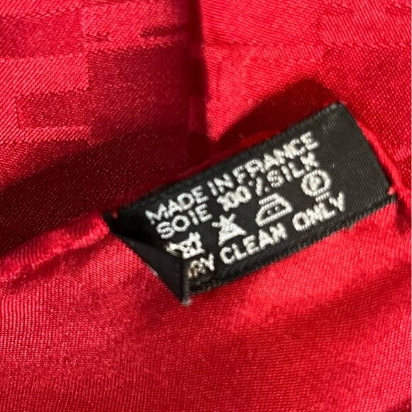 Hermes Red Silk Square Scarf - Iconic H Design - 45cm - Picture 4 of 5